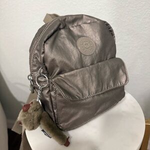 Kipling Women’s Rosalind Metallic Pewter Croc Backpack – One Size (BP4360)